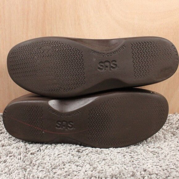 SAS Simplify Womens 7.5 Brown Leather Slip On Comfort Loafers Work Casual - Picture 10 of 11